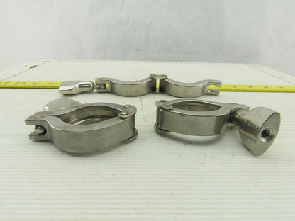 Tri-Clover 1-1/2" Heavy 2 Pin Split Hinge Sanitary Clamp Stainless Steel Lot/3