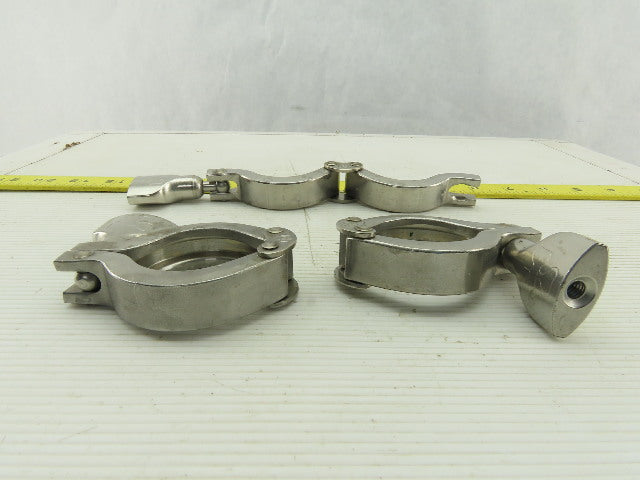 Tri-Clover 1-1/2" Heavy 2 Pin Split Hinge Sanitary Clamp Stainless Steel Lot/3