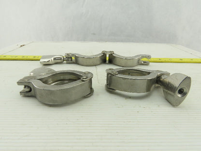 Tri-Clover 1-1/2" Heavy 2 Pin Split Hinge Sanitary Clamp Stainless Steel Lot/3
