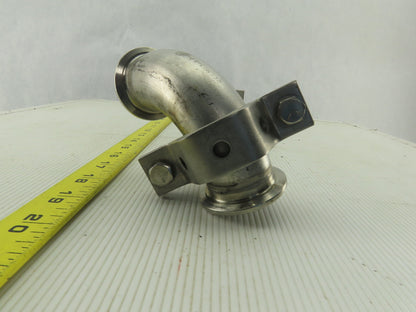 Stainless Steel Sanitary Pump Support Bracket For 1-1/2" Fittings 15" OAL