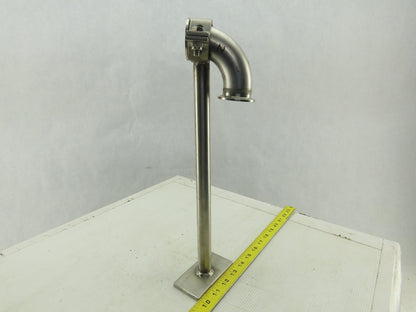 Stainless Steel Sanitary Pump Support Bracket For 1-1/2" Fittings 15" OAL
