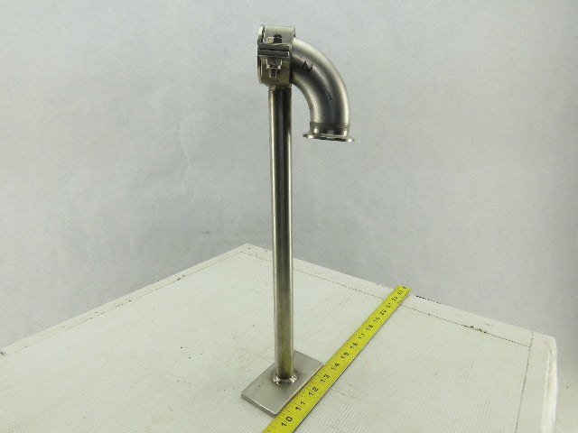 Stainless Steel Sanitary Pump Support Bracket For 1-1/2" Fittings 15" OAL