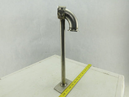 Stainless Steel Sanitary Pump Support Bracket For 1-1/2" Fittings 15" OAL