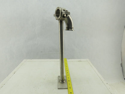 Stainless Steel Sanitary Pump Support Bracket For 1-1/2" Fittings 15" OAL