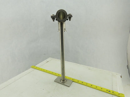 Stainless Steel Sanitary Pump Support Bracket For 1-1/2" Fittings 15" OAL