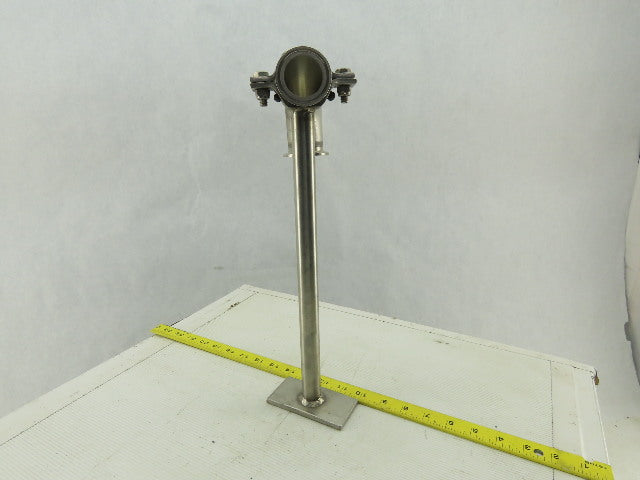 Stainless Steel Sanitary Pump Support Bracket For 1-1/2" Fittings 15" OAL