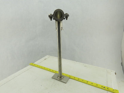 Stainless Steel Sanitary Pump Support Bracket For 1-1/2" Fittings 15" OAL
