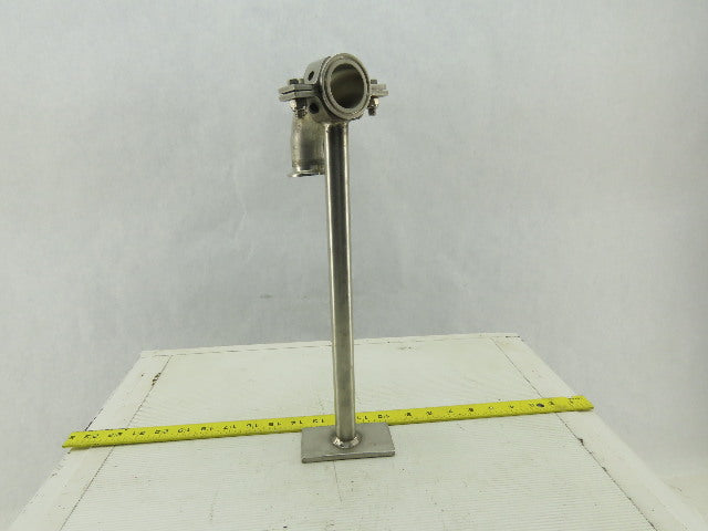 Stainless Steel Sanitary Pump Support Bracket For 1-1/2" Fittings 15" OAL