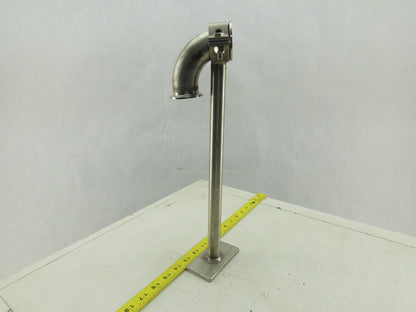 Stainless Steel Sanitary Pump Support Bracket For 1-1/2" Fittings 15" OAL