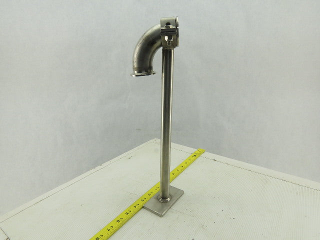 Stainless Steel Sanitary Pump Support Bracket For 1-1/2" Fittings 15" OAL