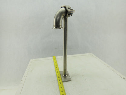 Stainless Steel Sanitary Pump Support Bracket For 1-1/2" Fittings 15" OAL