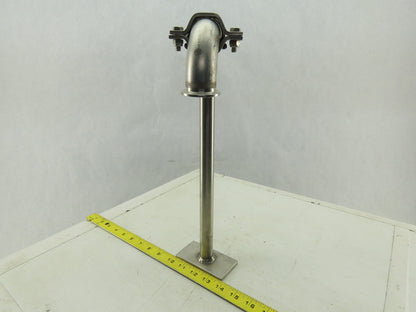 Stainless Steel Sanitary Pump Support Bracket For 1-1/2" Fittings 15" OAL