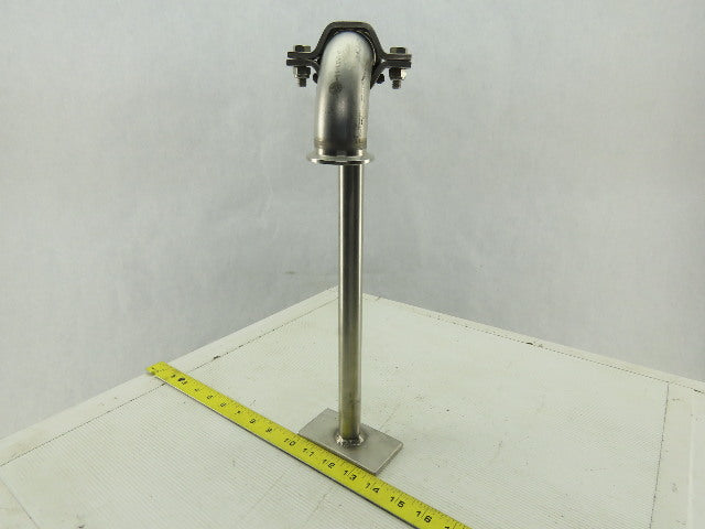 Stainless Steel Sanitary Pump Support Bracket For 1-1/2" Fittings 15" OAL