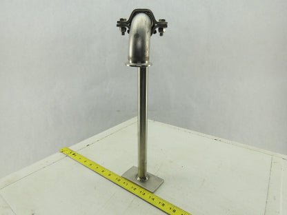 Stainless Steel Sanitary Pump Support Bracket For 1-1/2" Fittings 15" OAL