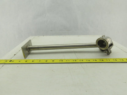 Stainless Steel Sanitary Pump Support Bracket For 1-1/2" Fittings 15" OAL