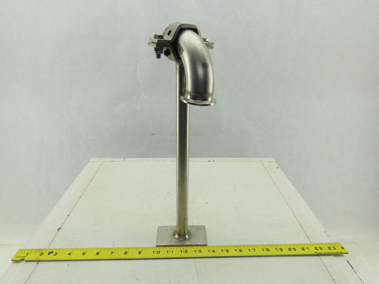 Stainless Steel Sanitary Pump Support Bracket For 1-1/2" Fittings 15" OAL