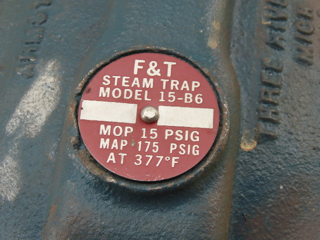 Armstrong 15-B6 Steam Trap Cover MOP 15 PSIG MAP175 PSIG At 377° F Missing Float