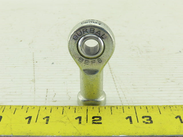 Durbal BEF8 M8-1.25 Threaded Rod End 8mm Ball Bore
