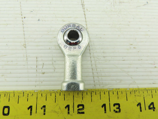 Durbal BEF8 M8-1.25 Threaded Rod End 8mm Ball Bore