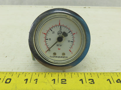 Norgren 0-4 Bar 0-60 lbf/in2 Panel Mount Pressure Gauge