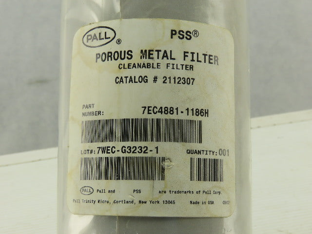 PALL 7EC4881-1186H 2112307 Porous Metal Filter Cleanable