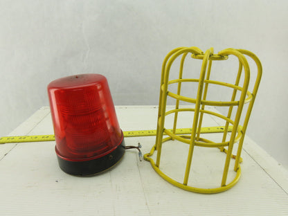 JW Speaker 540 R Forklift Safety Beacon Red Incandescent Strobe Light With Cage