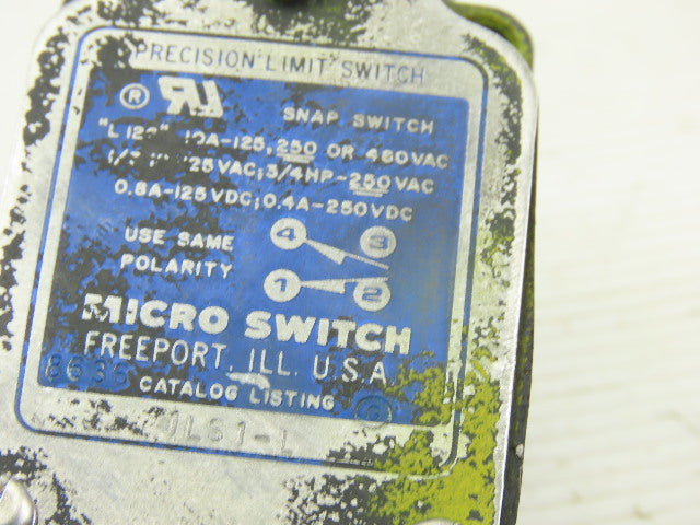 Micro Switch 1LS1-1 125-250/480V 10A Rocker Cam Limit Switch