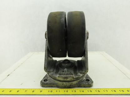 Albion 8" Dual Wheel Swivel Heavy Duty Caster Plate Mount