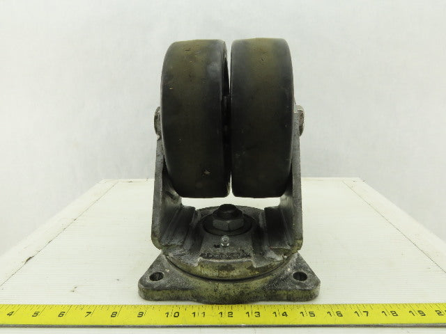 Albion 8" Dual Wheel Swivel Heavy Duty Caster Plate Mount
