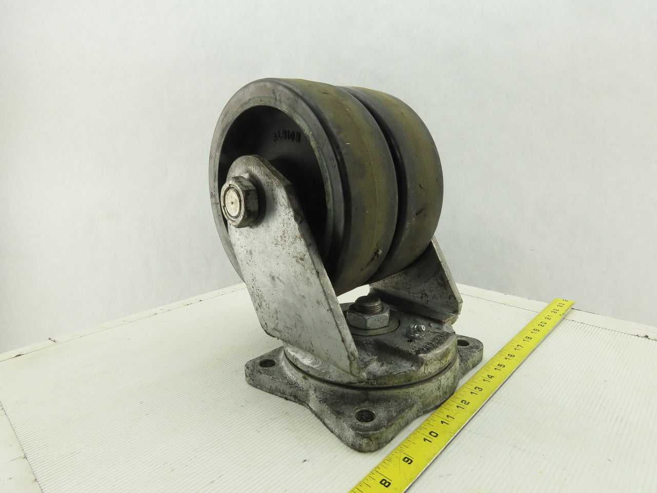 Albion 8" Dual Wheel Swivel Heavy Duty Caster Plate Mount