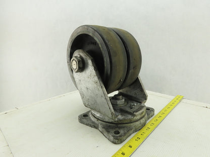 Albion 8" Dual Wheel Swivel Heavy Duty Caster Plate Mount