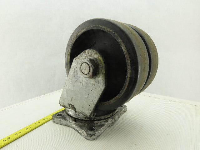 Albion 8" Dual Wheel Swivel Heavy Duty Caster Plate Mount