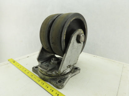 Albion 8" Dual Wheel Swivel Heavy Duty Caster Plate Mount