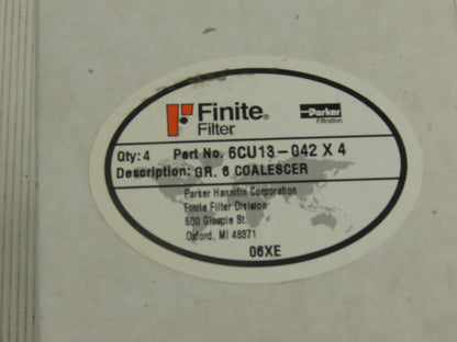 Parker Finite 6AU13-42 Adsorbed Element Box of 4