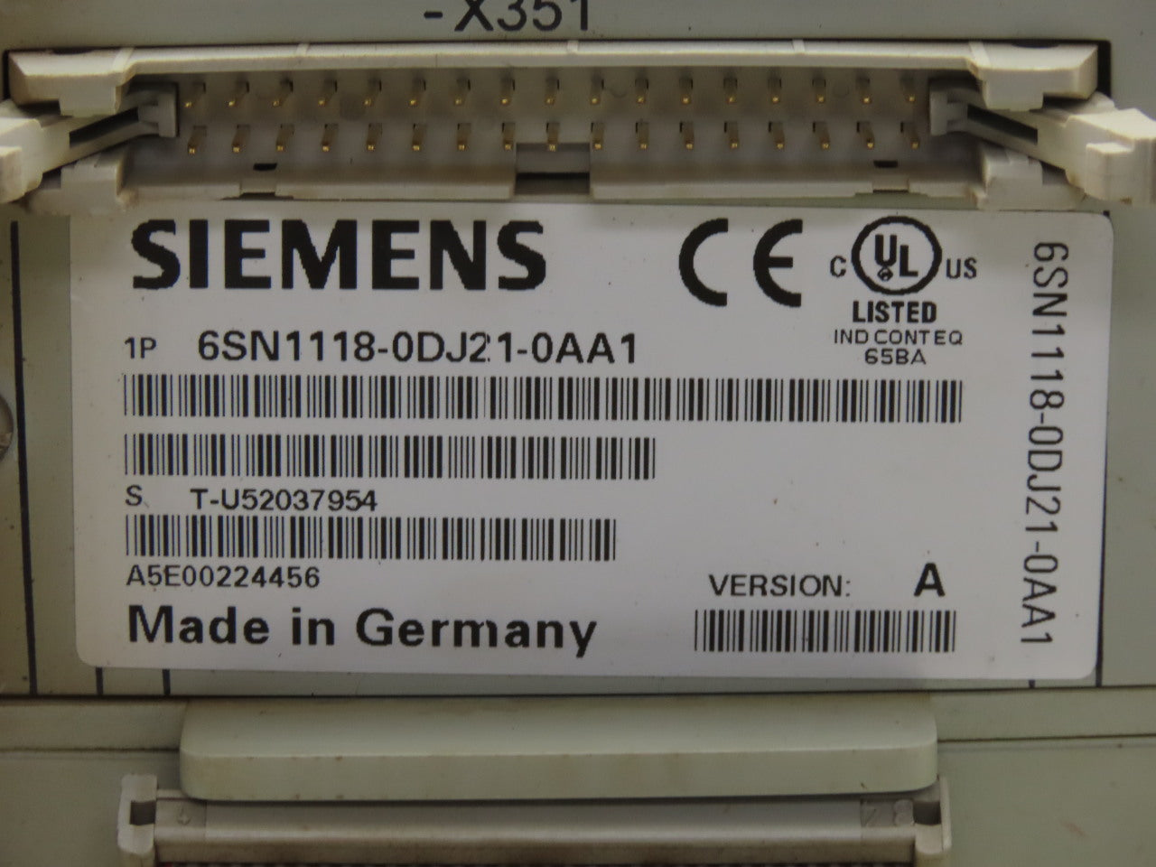 Siemens 6SN1118-0DJ21-0AA1 6SN1124-1AA00-0DA1 Simodrive LT-Modul EXT 80A