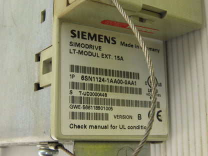 Siemens 6SN1124-1AA00-0AA1 6SN1118-0DJ21-0AA1 Simodrive LT Modul EXT 15A