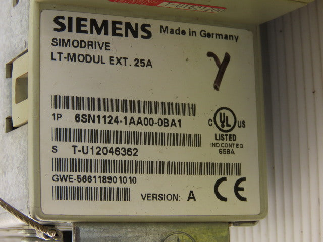 Siemens 6SN1124-1AA00-0BA1 6SN1118-0DJ21-0AA1 Simodrive LT Modul EXT 25A