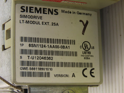 Siemens 6SN1124-1AA00-0BA1 6SN1118-0DJ21-0AA1 Simodrive LT Modul EXT 25A