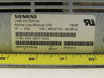 Siemens 6SL 3000-0BE21-6AA0 Lien Filter For Active Line Module 16kW 30A 480/275V