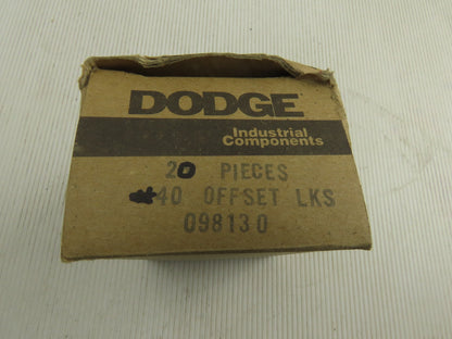 Dodge 098130 #40 Single Strand Roller Chain Offset Link Lot Of 20