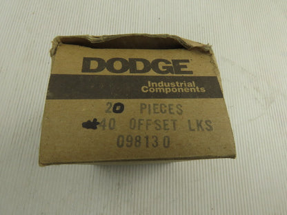 Dodge 098130 #40 Single Strand Roller Chain Offset Link Lot Of 20