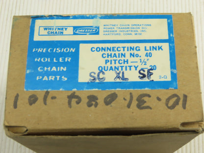 Dresser #40 Single Strand Roller Chain Connecting Link 1/2" Pitch Lot Of 17