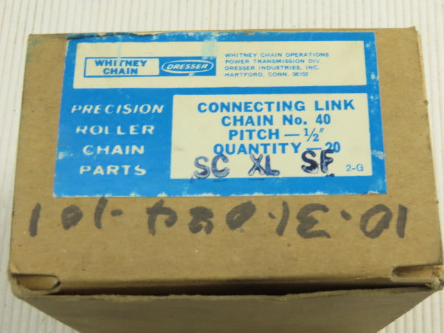 Dresser #40 Single Strand Roller Chain Connecting Link 1/2" Pitch Lot Of 17