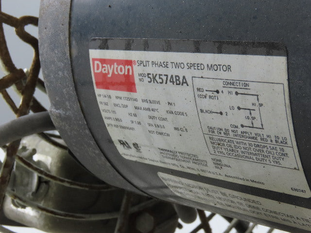 Dayton 5K574BA 24" x 24" Exhaust Fan 2 Speed 1/4-1/8Hp 1725/1140RPM 1Ph