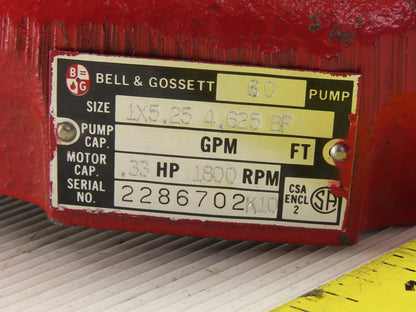Bell & Gossett Model 60 Pump Housing Size 1x50 4.625 BF