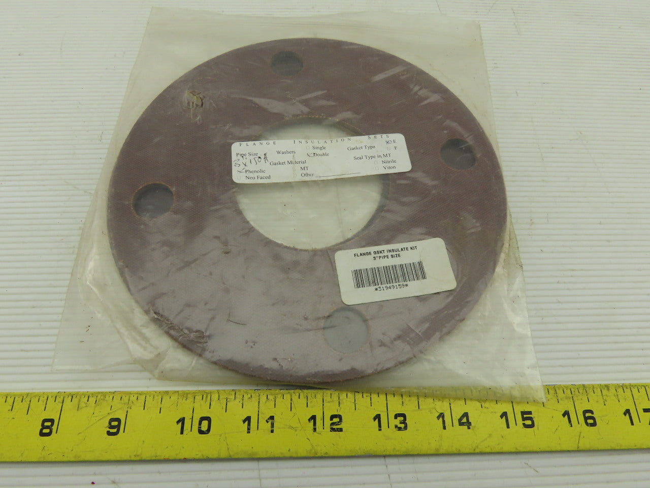 3" #150 4 Bolt Flange Phenolic Type E Insulate Gaskets Lot Of 2