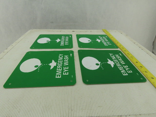 NMC S50R Emergency Eye Wash 7" Long x 7" Wide Rigid Plastic Safety Sign Lot of 4