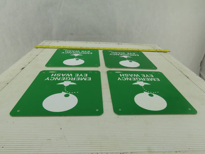 NMC S50R Emergency Eye Wash 7" Long x 7" Wide Rigid Plastic Safety Sign Lot of 4
