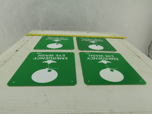NMC S50R Emergency Eye Wash 7" Long x 7" Wide Rigid Plastic Safety Sign Lot of 4