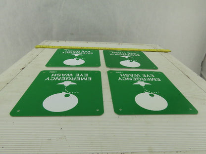 NMC S50R Emergency Eye Wash 7" Long x 7" Wide Rigid Plastic Safety Sign Lot of 4